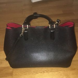 Zara Black (Red Interior) Satchel